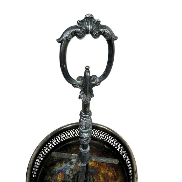 Vintage Italy Raimond Silver Plate Castor Cruet Salt Pepper Oil Textured Glass - Picture 8 of 9